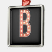 B Monogram Marquee Bulb Ornament Aus Metall (Links)