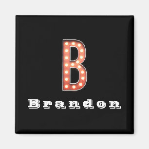 B Monogram Marquee Bulb Personalisiert Magnet