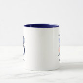 B Monogram Navy Blue Watercolor Floral Tasse (Zentrum)