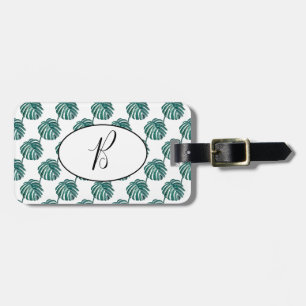 B Monogram Palm Print Turquoise Luggage Tag Gepäckanhänger