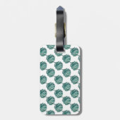 B Monogram Palm Print Turquoise Luggage Tag Gepäckanhänger (Rückseite vertikal)