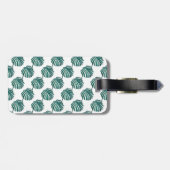 B Monogram Palm Print Turquoise Luggage Tag Gepäckanhänger (Rückseite horizontal)