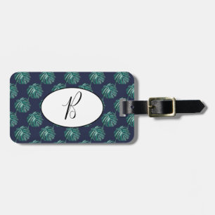 B Monogram Palm Print Turquoise Luggage Tag Gepäckanhänger