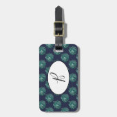 B Monogram Palm Print Turquoise Luggage Tag Gepäckanhänger (Vorderseite vertikal)