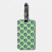 B Monogram Palm Print Turquoise Luggage Tag Gepäckanhänger (Rückseite vertikal)
