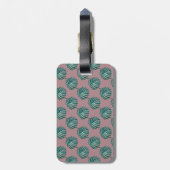 B Monogram Palm Print Turquoise Luggage Tag Gepäckanhänger (Rückseite vertikal)