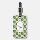 B Monogram Palm Print Turquoise Luggage Tag Gepäckanhänger (Vorderseite vertikal)