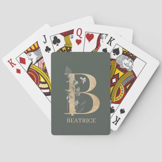 B Monogram Personalisierte Playing Cards Spielkarten (Rückseite)