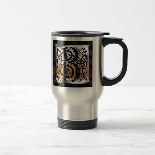 B Monogram Travel Mugs ‚Celtic Black Stone‘ Reisebecher (Rechts)