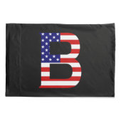 B Monogram überlagert auf US Flag Pccle Kissenbezug (Rückseite)