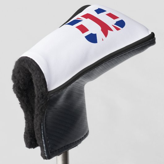 B Monogram überlagert sich auf der Flagge der Unio Golf Headcover (3/4 Vorderseite)