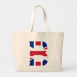 B Monogram überlagert sich auf der Flagge der Unio Jumbo Stoffbeutel