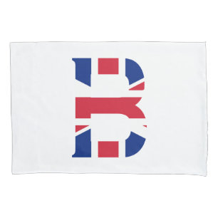 B Monogram überlagert sich auf der Flagge der Unio Kissenbezug