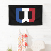B Monogram überlagert sich auf der NLD-Flagge auf Banner (Insitu)