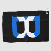 B Monogram überlagert sich auf der schottischen Fl Golfhandtuch (Horizontal)