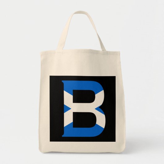 B Monogram überlagert sich auf der schottischen Fl Tragetasche (Vorne)