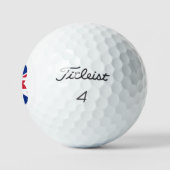 B Monogram überlagert sich auf der Union Jack Flag Golfball (Logo)
