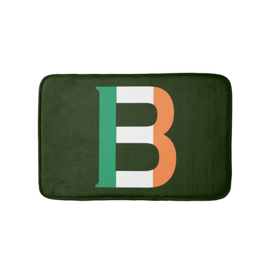 B Monogram überlagert sich auf irischer Flagge Badematte (Vorderseite)
