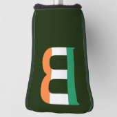 B Monogram überlagert sich auf irischer Flagge Golf Headcover (Rotieren 90)