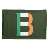 B Monogram überlagert sich auf irischer Flagge Kissenbezug (Rückseite)