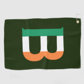 B Monogram überlagert sich auf irischer Flaggenmar Golfhandtuch (Horizontal)