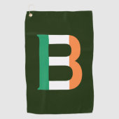 B Monogram überlagert sich auf irischer Flaggenmar Golfhandtuch (Vorderseite)