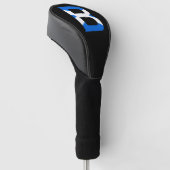 B Monogram überlagert sich auf schottischer Flagge Golf Headcover (angewinkelt)
