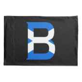 B Monogram überlagert sich auf schottischer Flagge Kissenbezug (Rückseite)