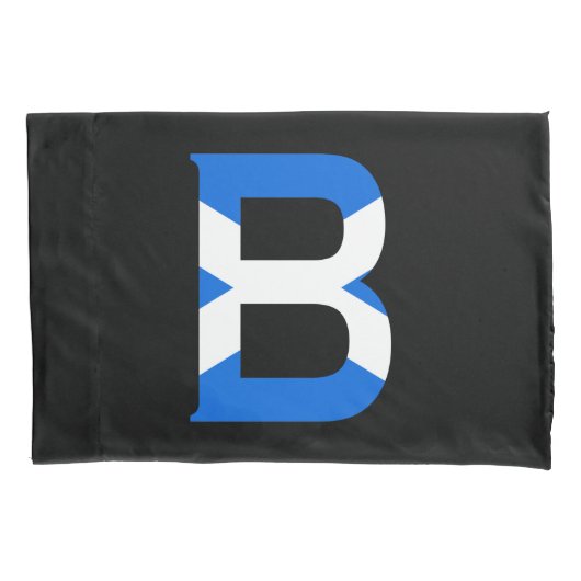 B Monogram überlagert sich auf schottischer Flagge Kissenbezug (Vorderseite)