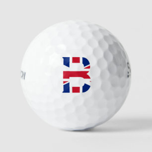 B Monogram überlagert sich auf Unijack Flag ssf gb Golfball