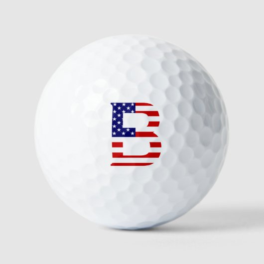 B Monogram überlagert sich auf US Flag va gbcnt Golfball (Vorderseite)