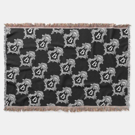 B Monogramm Anfangsbuchstabe Wurfdecke Decke (Vorderseite)