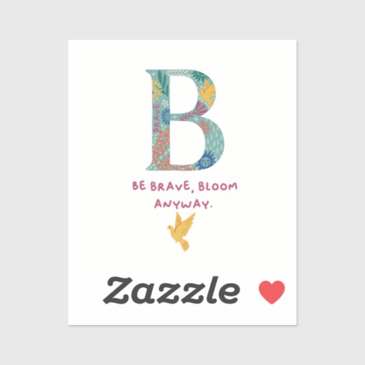 B Monogramm-Aufkleber Aufkleber (Blatt)