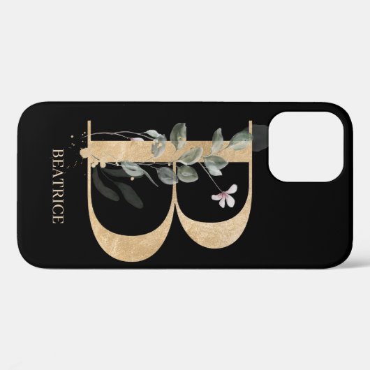 B Monogramm Floral Personalisiert Case-Mate iPhone Hülle (Rückseite (Horizontal))