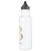 B Monogramm Floral Personalisiert Edelstahlflasche (Rechts)