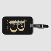 B Monogramm Floral Personalisiert Gepäckanhänger (Vorderseite (Horizontal))