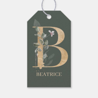 B Monogramm Floral Personalisiert Geschenkanhänger