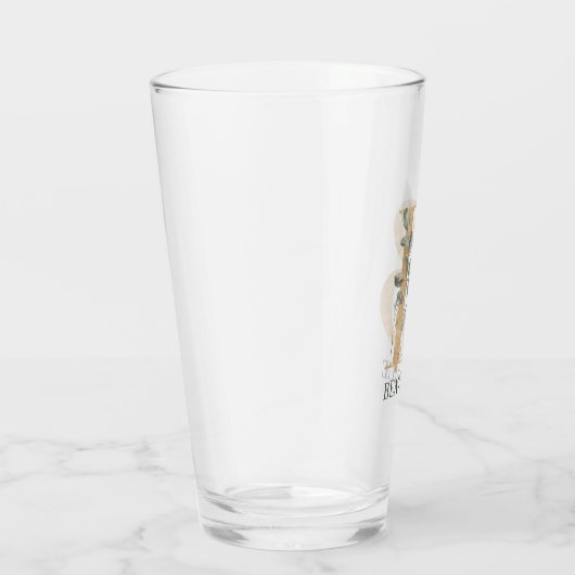 B Monogramm Floral Personalisiert Glas (Rechts)