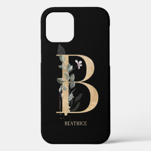 B Monogramm Floral Personalisiert iPhone 12 Hülle