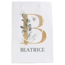 B Monogramm Floral Personalisiert