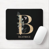 B Monogramm Floral Personalisiert Mousepad (Mit Mouse)