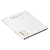 B Monogramm Floral Personalisiert Notizblock (angewinkelt)