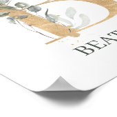 B Monogramm Floral Personalisiert Poster (Ecke)