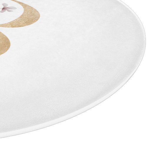 B Monogramm Floral Personalisiert Schneidebrett (Ecke)