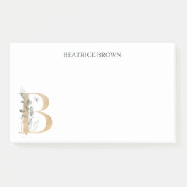 B Monogramm florale Personalisiert Post-it-Hinweis Post-it Klebezettel