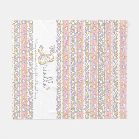 B Monogramm-individuelle Name bedeutet Brielle Fleecedecke (Vorderseite (Horizontal))