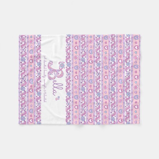 B-Monogramm-individuelle Name, d. h. Bella-Decke Fleecedecke (Vorderseite (Horizontal))