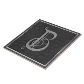 B Monogramm Keramik "mittelalterlicher grauer Stei Fliese (Seite)