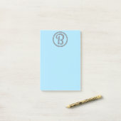B Monogramm Klingelring Postit Notizblock (Auf Schreibtisch)