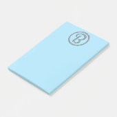 B Monogramm Klingelring Postit Notizblock (angewinkelt)